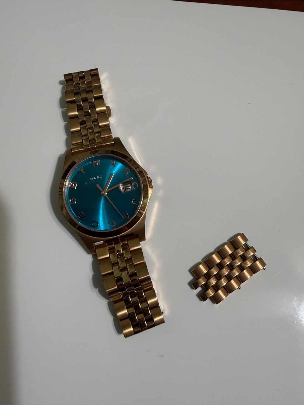 Marc by Marc Jacobs Gold and Blue Men's Bracelet Watch